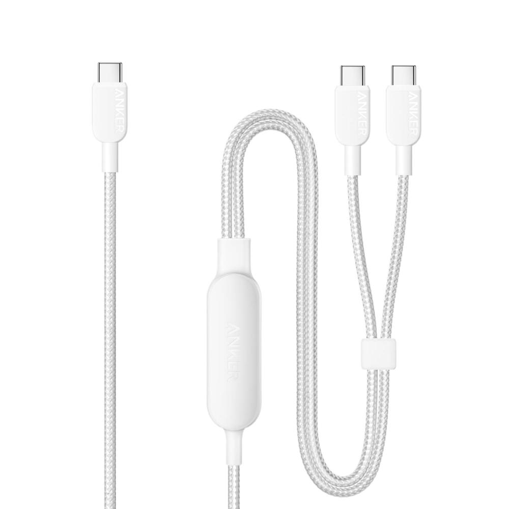 imageAnker Cable 2in1 USB C to USB C Braide Cable 140W Max Fast Charging for iPhone 171616 Pro Max15 Series MacBook AirProand More 18 m Blackwhite