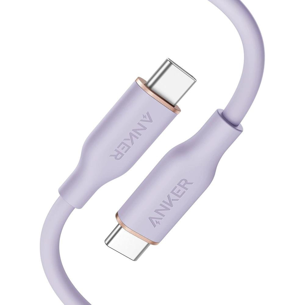 imageAnker Cble USB C vers USB C 643 Cble 100 W 18m Cble de Charge Rapide USB 20 Type C pour MacBook Pro 2020 iPad Pro 2020 iPad Air 4 iPad Mini 6 Galaxy S21 Pixel Switch JauneLilasviolet