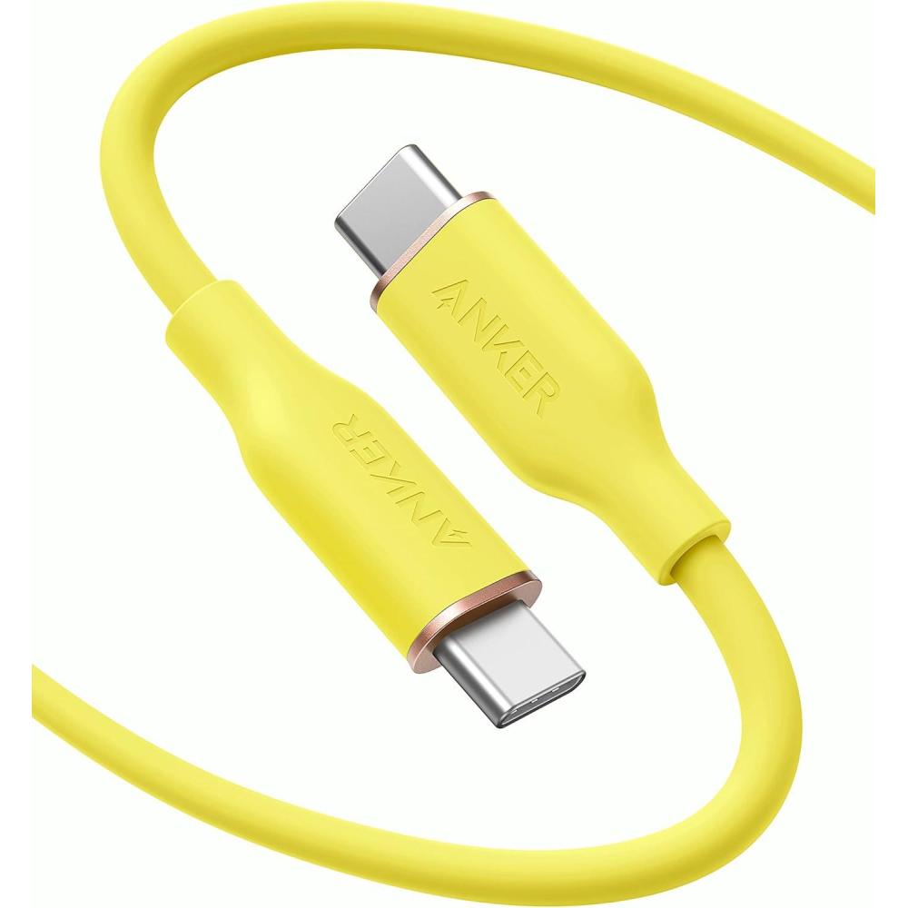 imageAnker Cble USB C vers USB C 643 Cble 100 W 18m Cble de Charge Rapide USB 20 Type C pour MacBook Pro 2020 iPad Pro 2020 iPad Air 4 iPad Mini 6 Galaxy S21 Pixel Switch JauneJaune