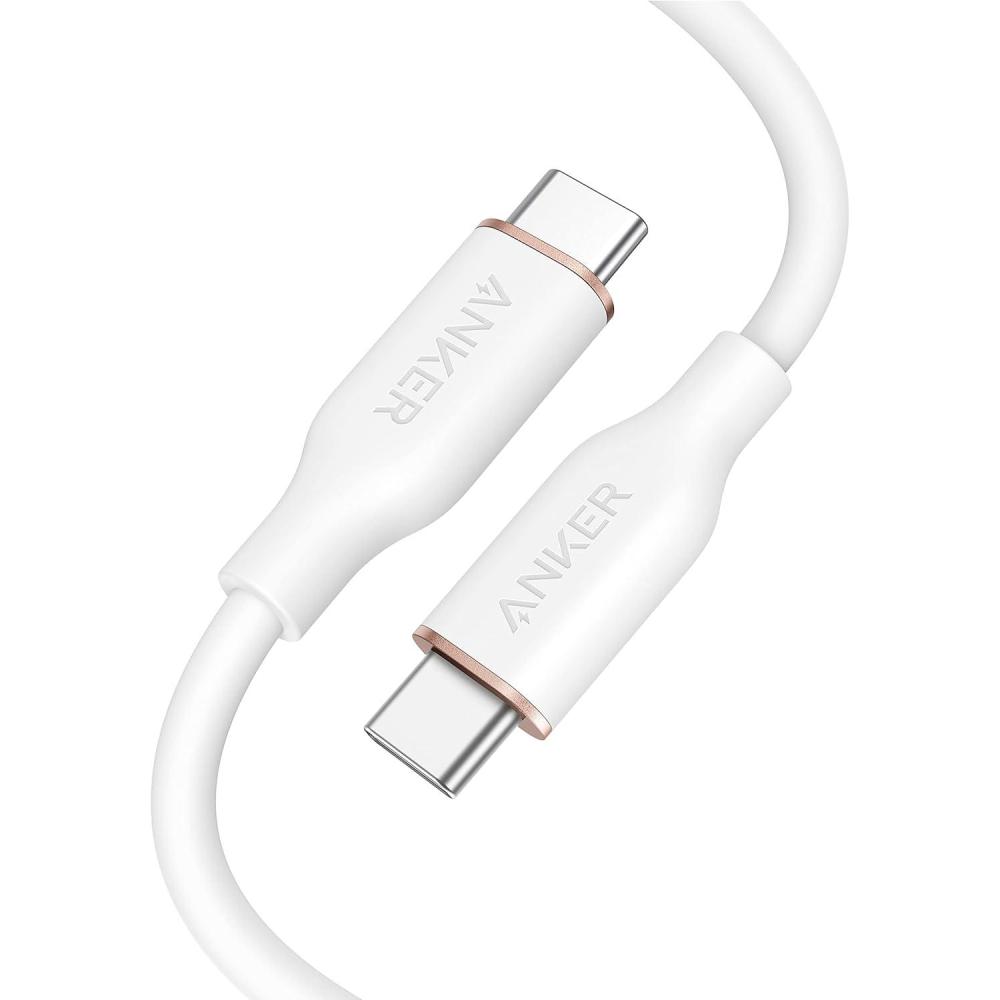 imageAnker Cble USB C vers USB C 643 Cble 100 W 18m Cble de Charge Rapide USB 20 Type C pour MacBook Pro 2020 iPad Pro 2020 iPad Air 4 iPad Mini 6 Galaxy S21 Pixel Switch JauneWhite