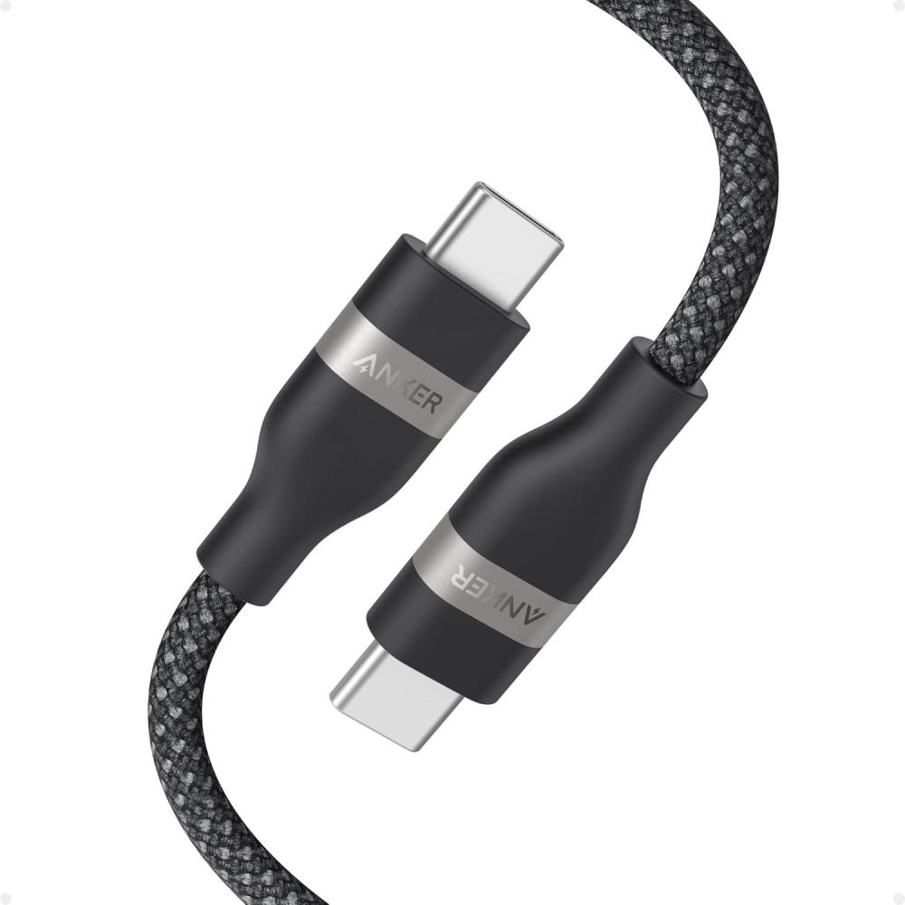 imageAnker Cble USBC 240W Tress Upcycl usbc vers usbc Chargeur Type C Rapide Cble pour iPhone 1717 Pro 17 Plus 17 ProMax MacBook Pro iPad ProAir 5 Galaxy S23 et autres09m BlancNoir