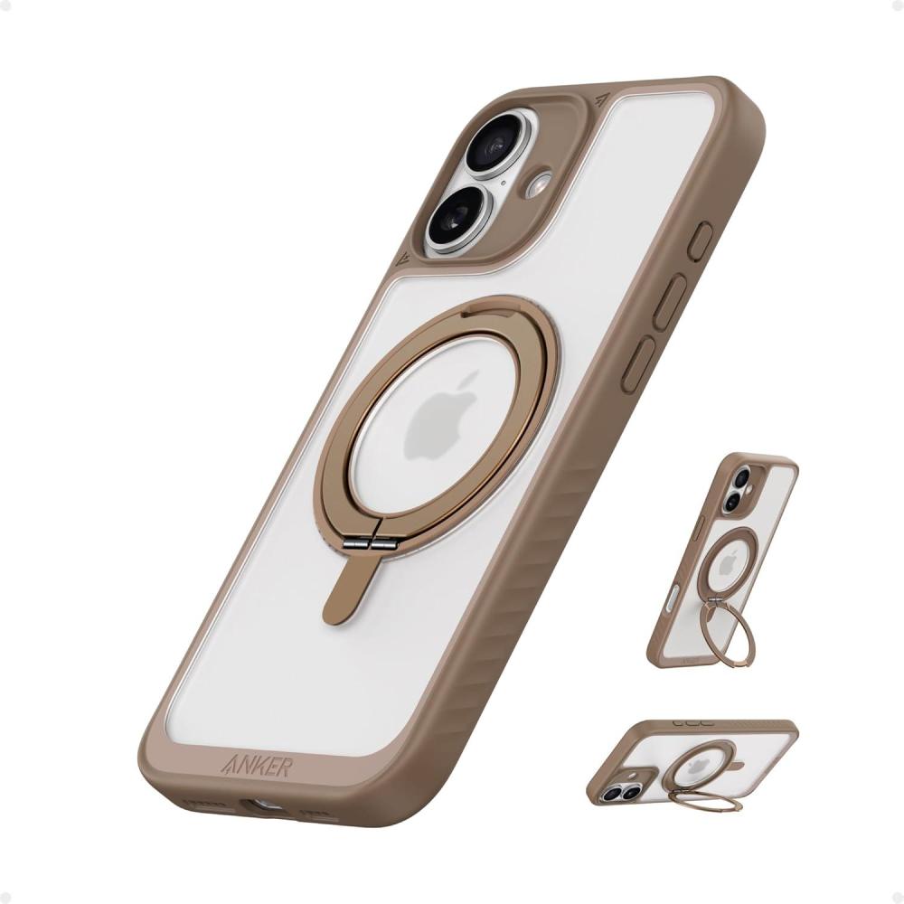 imageAnker FlexStand Magnetic Phone Case AntiSlip Drop Resistant Protective Case with Ring Stand MagSafe Compatible Exclusively Designed for iPhone 15