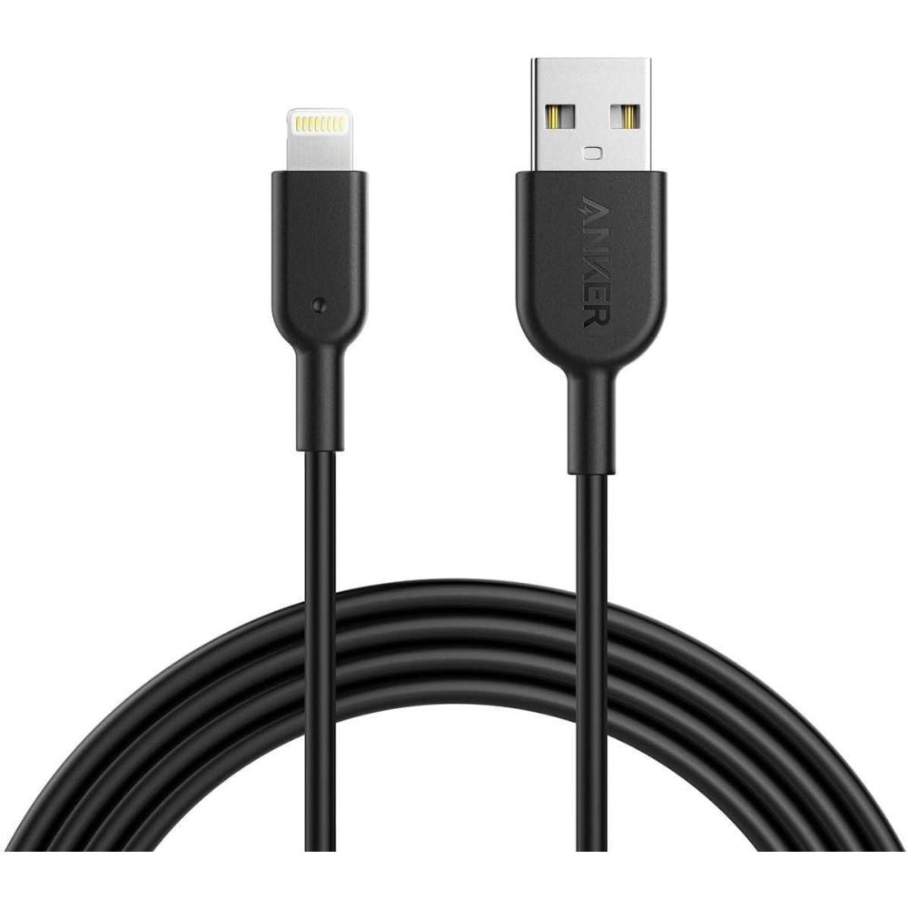 imageAnker MFi Certified PowerLine II Lightning Cable 30 cm The new indestructible cable for iPhone X 88 Plus 77 Plus 66 Plus 5S C and iPad2Black