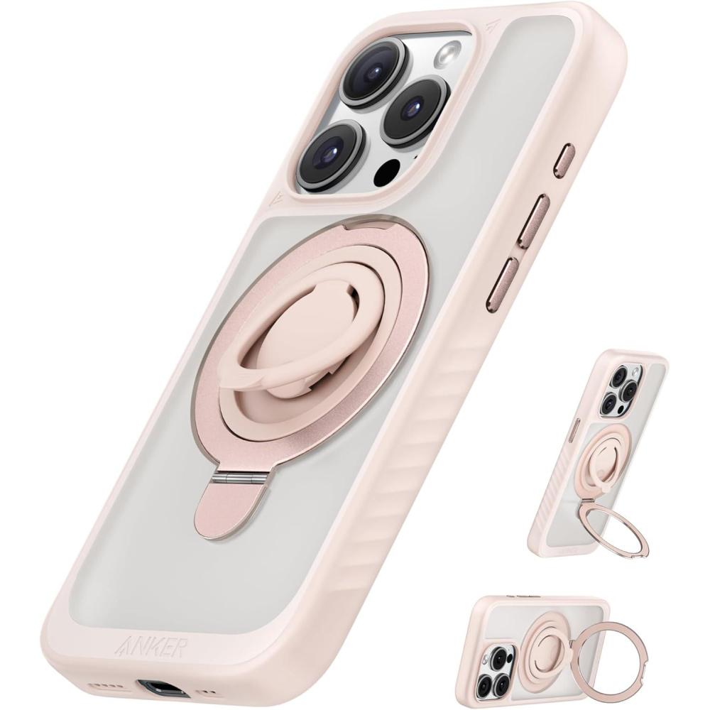 imageAnker MagGo Magnetic Case with Stand 2in1 360 Silicone Ring for iPhone 15 Pro