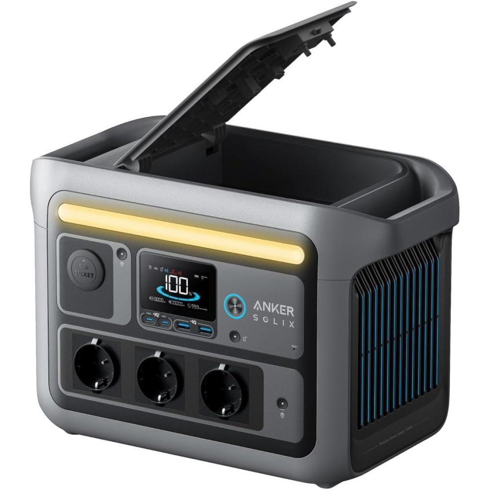 imageAnker SOLIX C800 Portable Power Station Solar Generator 768 Wh 1200 W 1600 W Max 58 min Charging Optional Solar PanelSOLIX C800