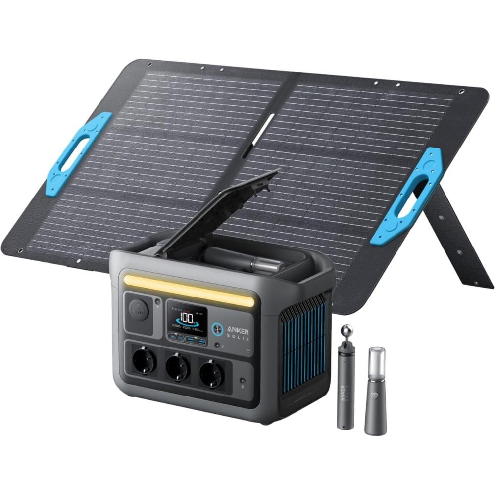 imageAnker SOLIX C800 Portable Power Station Solar Generator 768 Wh 1200 W 1600 W Max 58 min Charging Optional Solar PanelSOLIX C800 PLUS with 100W