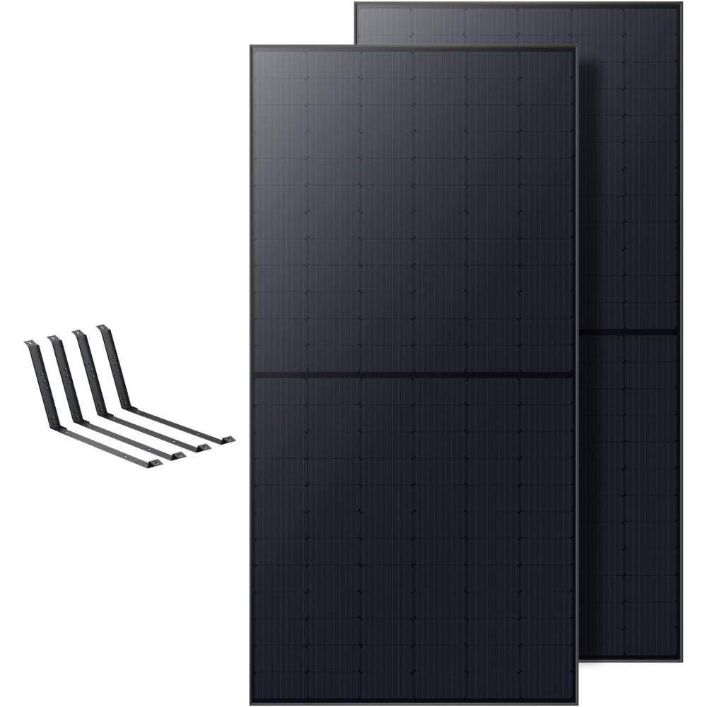 imageAnker SOLIX Solar PlugampampPlay Kit 1080 W Brackets Included 23 Efficiency Black and Plain Design Free OTA Update 800 W with WLAN