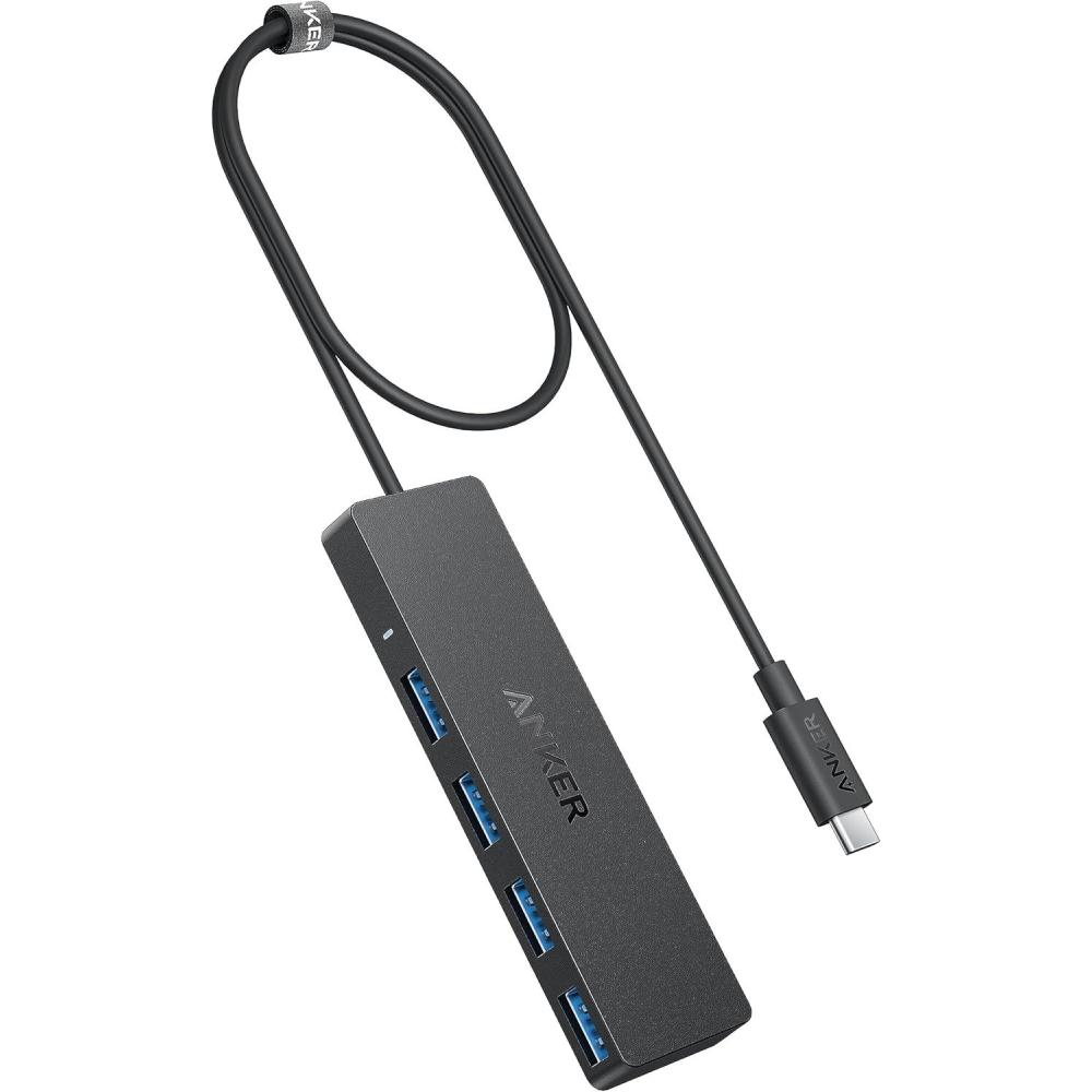 imageAnker USB C Hub Macbook Pro Adapter with Multiple USB 30 Ports OTG 5Gbps Ultra Thin 8 Inch Cable for MacBook Mac Pro Mac Mini iMac Surface Pro XPS PC USB Flash Drive Portable Hard Drive60cm