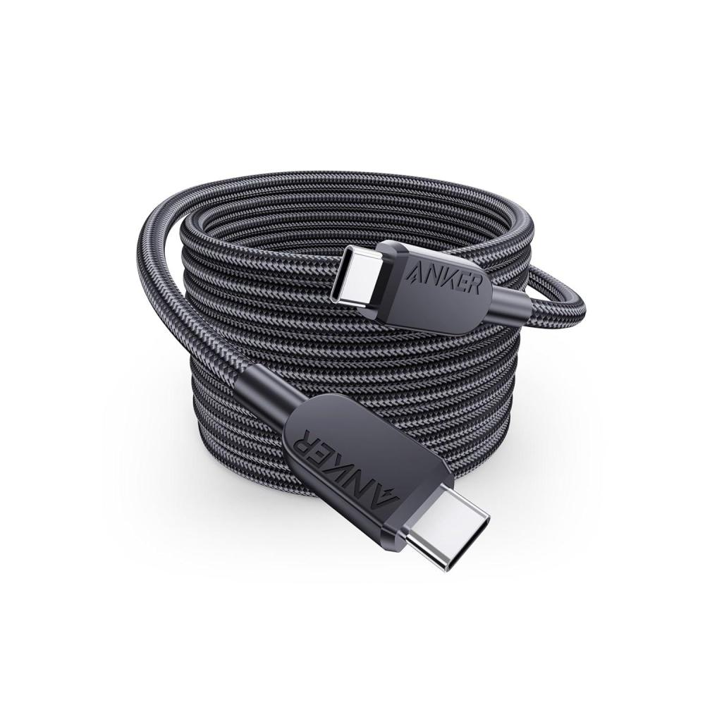 imageAnker USB C to USB C Cable 240W Double Braided Nylon TypeC Charging Cable for iPhone 17 MacBook Pro 2024 iPad Pro 2024 iPad Air 5 Samsung Galaxy S23S23 Ultra Pixel and More 3ft3m