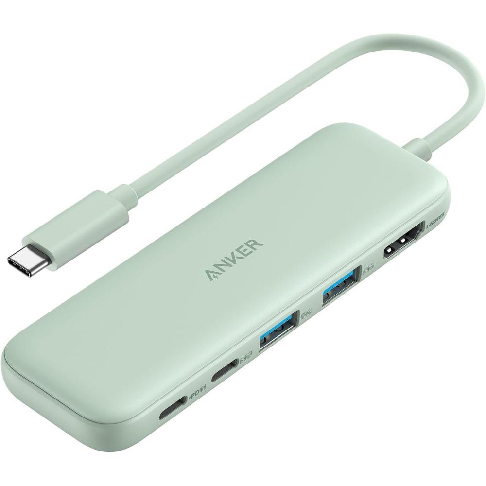 imageAnker USB Hub 332 USB C Hub 5 in 1 with 4K HDMI Display 5Gbps Data Port and 2 USB A Ports for MacBook Pro MacBook Air Dell XPS Lenovo Thinkpad HP Laptops and MoreGreen