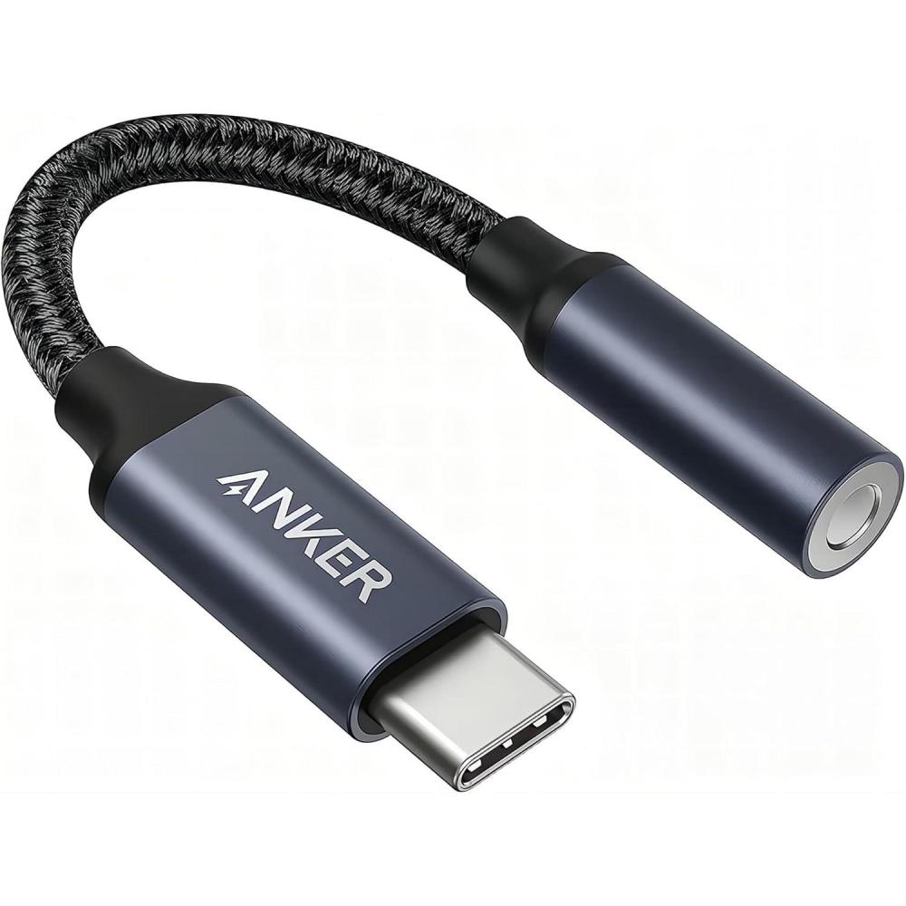 imageAnker USBC Auf 35 mm Audio Adapter Auf weiblichen Stecker Nylon Kabel kompatibel mit Samsung S20S20S20 Ultra Pixel 4 4XL und Mehr