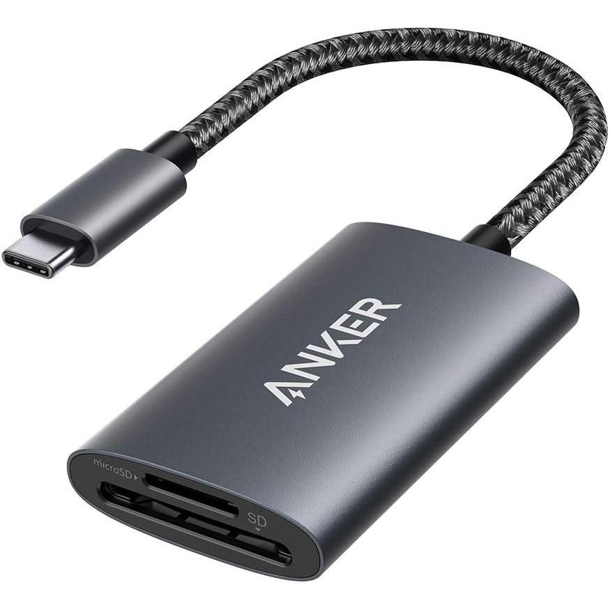 imageAnker USBC SD 40 Card Reader PowerExpand 2 in 1 Memory Card Reader for SDXC SDHC SD MMC RSMMC Micro SDXC Micro SD Micro SDHC UHSII and UHSI Cards
