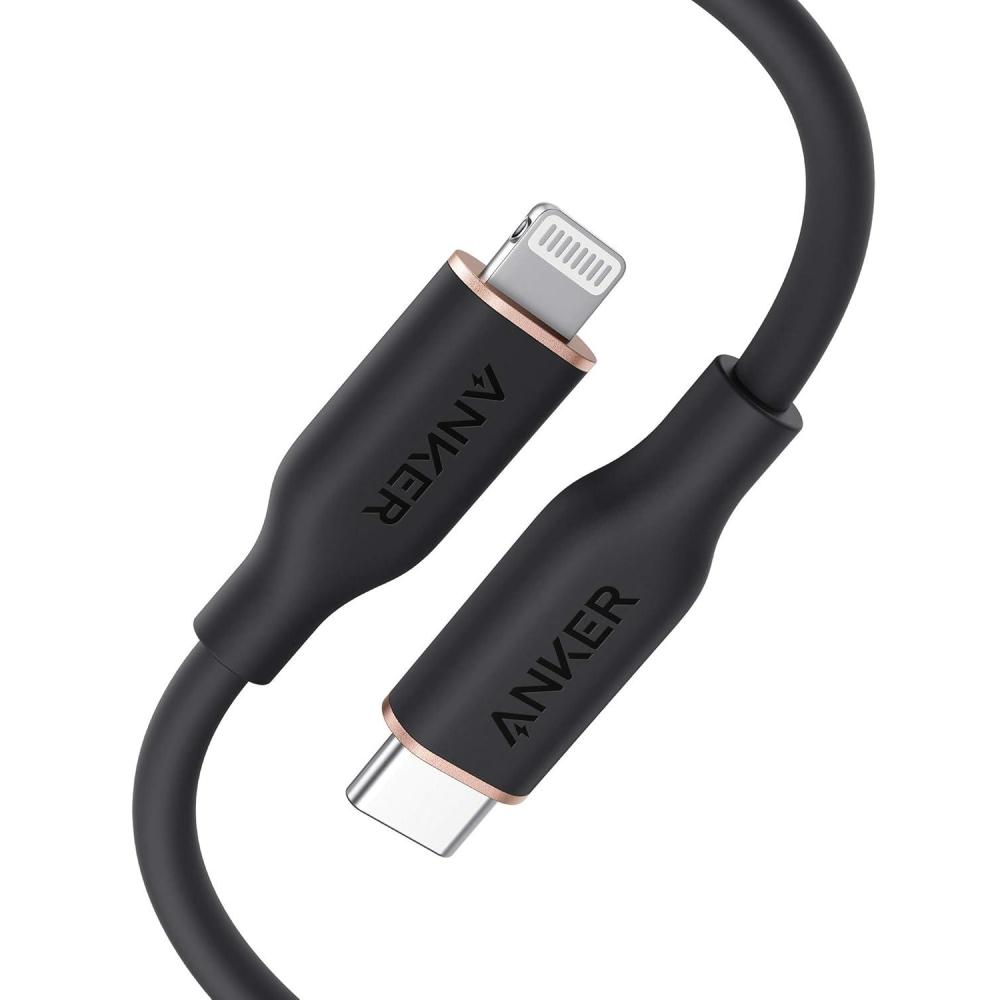 imageAnker iPhone USB C Cable PowerLine III Flow USBC to Lightning PD Cable Compatible with iPhone 1313 Pro Max1211 ProXXSXR8 Plus AirPods Pro 354 Inch MFi Certified Silica Gel MidnightBlack