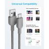 ANKER cable USB C, 180cm, lot de 2 câbles de charge USB A vers USB C, câble de charge USB A vers USB C, charge rapide pour iPhone 16/15, Samsung Galaxy Note 10 Note 9/S10+ S10, LG V30 (Noir)(6ft)