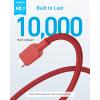 ANKER cable USB C, 180cm, lot de 2 câbles de charge USB A vers USB C, câble de charge USB A vers USB C, charge rapide pour iPhone 16/15, Samsung Galaxy Note 10 Note 9/S10+ S10, LG V30 (Noir)(3ft)