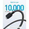 ANKER cable USB C, 180cm, lot de 2 câbles de charge USB A vers USB C, câble de charge USB A vers USB C, charge rapide pour iPhone 16/15, Samsung Galaxy Note 10 Note 9/S10+ S10, LG V30 (Noir)(300 cm)