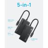 Anker 332 USB-C Hub (5-in-1, HDMI 4K) with 100W, 4K@30Hz HDMI Display, USB-C and USB-A 5Gbps Data Ports for MacBook, iPad, Lenovo, Dell, HP Laptops and More More