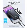 Anker 533 Quick Charge External Battery 10000 mAh with PD Output Max. 30 W, Portable Charger Power IQ 3.0, Battery for iPhone 17 Pro Max 16/15/14/13, iPad and More (Black)