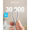 Anker 551 Câble de charge USB A vers Lightning (3 m), câble iPhone certifié MFi, adapté pour iPhone iPhone 13 13 Pro 12 Pro Max 12 11 X XS XR 8 Plus et plus (Argent)(Silver)
