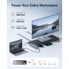 Anker 675 Docking Station (12-in-1, Monitor Stand) with 10Gbps USB-C Ports, 4K@60Hz HDMI Display, Wireless Charging Pad, Dark Grey