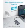 Anker 7 in 1 Hub with USB-C Power Delivery Port 60W Passthrough, 1 x 1 Gbps Ethernet Port, 1 x HDMI 4K, 2 x USB 3.0 and SD/microSD Card Readers for MacBook Pro 2016/2017/2018, Chromebook, XPS