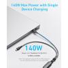 Anker Cable, 2-in-1 USB C to USB C Braide Cable 140W Max, Fast Charging for iPhone 17/16/16 Pro Max/15 Series, MacBook Air/Pro,and More (1.8 m, Black)(Black)