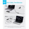Anker Cable, 2-in-1 USB C to USB C Braide Cable 140W Max, Fast Charging for iPhone 17/16/16 Pro Max/15 Series, MacBook Air/Pro,and More (1.8 m, Black)(Black)