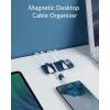Anker Cable Management, Magnetic Cable Holder, Desktop Cable Ties, 5 Clips for Lightning Cable, USB-C Cable, Micro Cable, Wood Glue, Marble, Metal and Glass (Blue)
