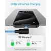Anker Câble USB C à Angle Droit, 240 W, Lot de 2 câbles USB C vers USB C à 90 d de 1,8 m degrés pour iPhone 16/15 Plus/Pro/ProMax, Samsung Galaxy S23, MacBook Pro 2020, iPad Pro, iPad Air 4, Pixel