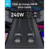 Anker Câble USB-C, 240W Tressé Upcyclé usb-c vers usb-c, Chargeur Type C Rapide, Câble pour iPhone 17/17 Pro / 17 Plus / 17 ProMax, MacBook Pro, iPad Pro/Air 5, Galaxy S23 et autres(0,9m, Blanc)(Noir)