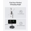 Anker Induction Charger iPhone Charging Base 15W, Adjustable Stand 2-in-1, USB-C Cable 1.5m, Dual LED, Ultra Fast MagSafe for iPhone Series 17/16 and 5W for AirPods (No AC Adapter)(Black)