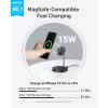 Anker Induction Charger iPhone Charging Base 15W, Adjustable Stand 2-in-1, USB-C Cable 1.5m, Dual LED, Ultra Fast MagSafe for iPhone Series 17/16 and 5W for AirPods (No AC Adapter)(Black)