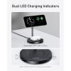 Anker Induction Charger iPhone Charging Base 15W, Adjustable Stand 2-in-1, USB-C Cable 1.5m, Dual LED, Ultra Fast MagSafe for iPhone Series 17/16 and 5W for AirPods (No AC Adapter)(Black)