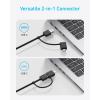 Anker KVM switch allows switching between 2 computers with a single click.With 2-in-1 USB-A cable and 3 USB 3.0 ports, it ensures fast transfer for computers, keyboards, mice, and more