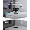 Anker MagGo iPhone 15W 2-in-1 Induction Charger, MagSafe Compatible, Ultra-Fast, Qi2 Certified, Adjustable and Super Durable Charger for iPhone 16/15, AirPods Pro and Plus (Adapter Not Included)(Black)