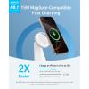 Anker MagGo iPhone 15W 2-in-1 Induction Charger, MagSafe Compatible, Ultra-Fast, Qi2 Certified, Adjustable and Super Durable Charger for iPhone 16/15, AirPods Pro and Plus (Adapter Not Included)(white)