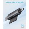 Anker PowerExpand+ 2-in-1 USB 3.0 USB 3.0 Memory Card Reader with Dual Connectors, for SDXC, SDHC, SD, MMC, RS-MMC, Micro SDXC, Micro SD, Micro SDHC and UHS-I Cards