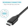 Anker PowerLine Câble USB C vers USB 3.0 avec Résistance 56k ohms [3 m] pour Appareils USB Type C (nouveau MacBook, ChromeBook Pixel, Nexus 5X/6P, Nokia N1, OnePlus 2, Galaxy S8/+, MacBook …)(Schwarz)