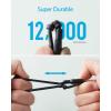 Anker Powerline II 3-in-1 Cable, USB C/Lightning/Micro USB Cable for iPhone, iPad, Huawei, HTC, LG, Samsung Galaxy, Sony Xperia, Android Smartphones etc. (0.9 m)(Black)