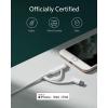 Anker Powerline II 3-in-1 Cable, USB C/Lightning/Micro USB Cable for iPhone, iPad, Huawei, HTC, LG, Samsung Galaxy, Sony Xperia, Android Smartphones etc. (0.9 m)(white)