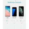 Anker Powerline II 3-in-1 Cable, USB C/Lightning/Micro USB Cable for iPhone, iPad, Huawei, HTC, LG, Samsung Galaxy, Sony Xperia, Android Smartphones etc. (0.9 m)(white)