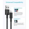 Anker Premium Lightning Cable Nylon MFi Certified for iPhone Charger iPhone 14/14 Plus/14 Pro Max/14 Plus/14 Plus/13/12, iPad Pro Air [2-Pack] (1m)(2-Black)
