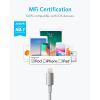 Anker Premium Lightning Cable Nylon MFi Certified for iPhone Charger iPhone 14/14 Plus/14 Pro Max/14 Plus/14 Plus/13/12, iPad Pro Air [2-Pack] (1m)(Silver)