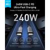 Anker Premium USB C to USB C Cable, 240W USB C Cable Fast Charging, High Durability Upcycled Nylon Braided USB 2.0 Cable for iPhone 16/16 Pro/16 Pro Max/16 Plus, MacBook, iPad, Galaxy S24(6ft)(180 cm)