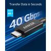 Anker Thunderbolt 3.0 Cable 0.7 m, Supports 100W Charging/40Gbps Data Transfer USB C to USB C Cable, Ideal for Type-C MacBooks, Dell, iPad Air 4, iPad Pro 2020, Pixel, Hub, Docking, and More(2.3ft)