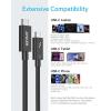 Anker Thunderbolt 3.0 Cable 0.7 m, Supports 100W Charging/40Gbps Data Transfer USB C to USB C Cable, Ideal for Type-C MacBooks, Dell, iPad Air 4, iPad Pro 2020, Pixel, Hub, Docking, and More(2.3ft)