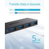 Anker USB 3.0 HUB POWERED VERY SLIM & VERY LIGHT 4 Ports, Ultra Slim for MacBook, Mac Pro/Mini, iMac, Surface Pro, XPS, Laptop, USB Flash Drives, Portable Hard Drives and More(60 cm)