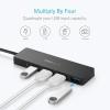 Anker USB 3.0 HUB POWERED VERY SLIM & VERY LIGHT 4 Ports, Ultra Slim for MacBook, Mac Pro/Mini, iMac, Surface Pro, XPS, Laptop, USB Flash Drives, Portable Hard Drives and More(20cm)