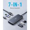 Anker USB C Hub, PowerExpand+ 7-in-1 Hub Adapter, with Dual HDMI 4K, 100W Power Delivery, USB-C Data Port and 2 USB-A 5Gbps, SD and microSD Card Reader(Hub)