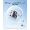 Anker USB-C Nano Charger, 3 Port Type C Charger, Fast Charging with 70W UltraFast Output, Compact and Stylish for iPhone 17/16/15, MacBook Air, iPad, Pixel, Galaxy, and More (Cable Included)(white)